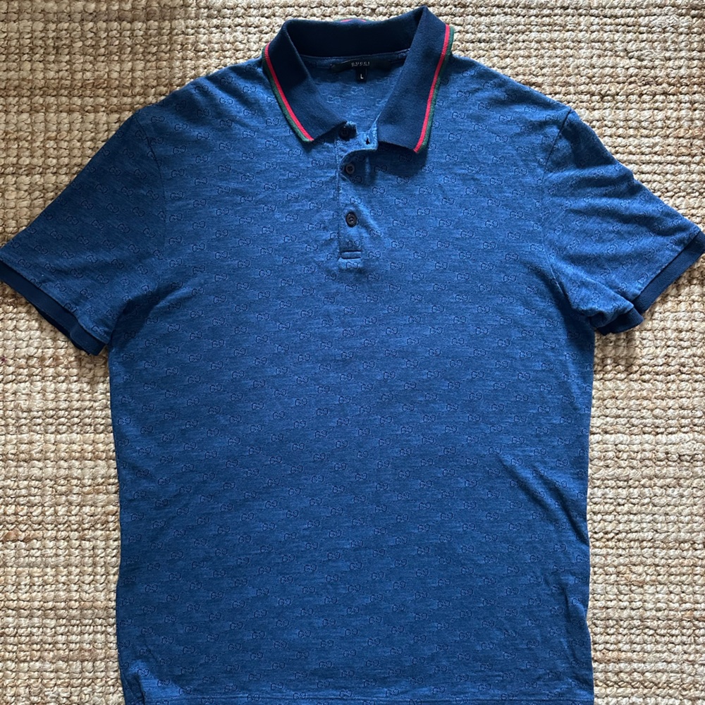 Gucci Navy Polo Shirt Mens